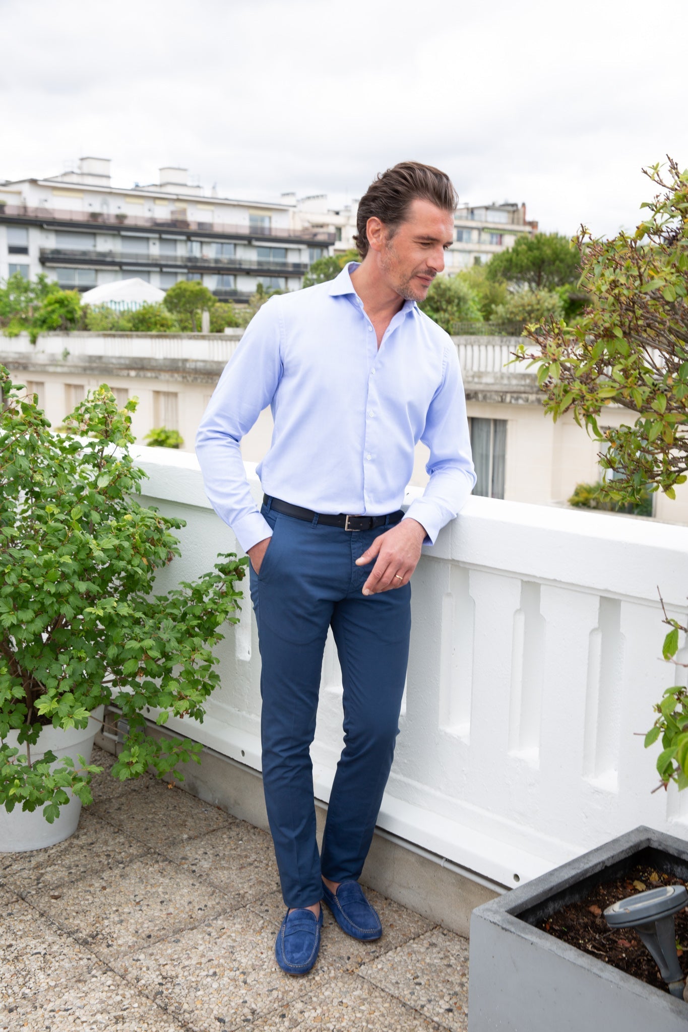 Pantalon d'été seanfit en coton stretch - Indigo-PANTALON HOMME-Curling-Paris