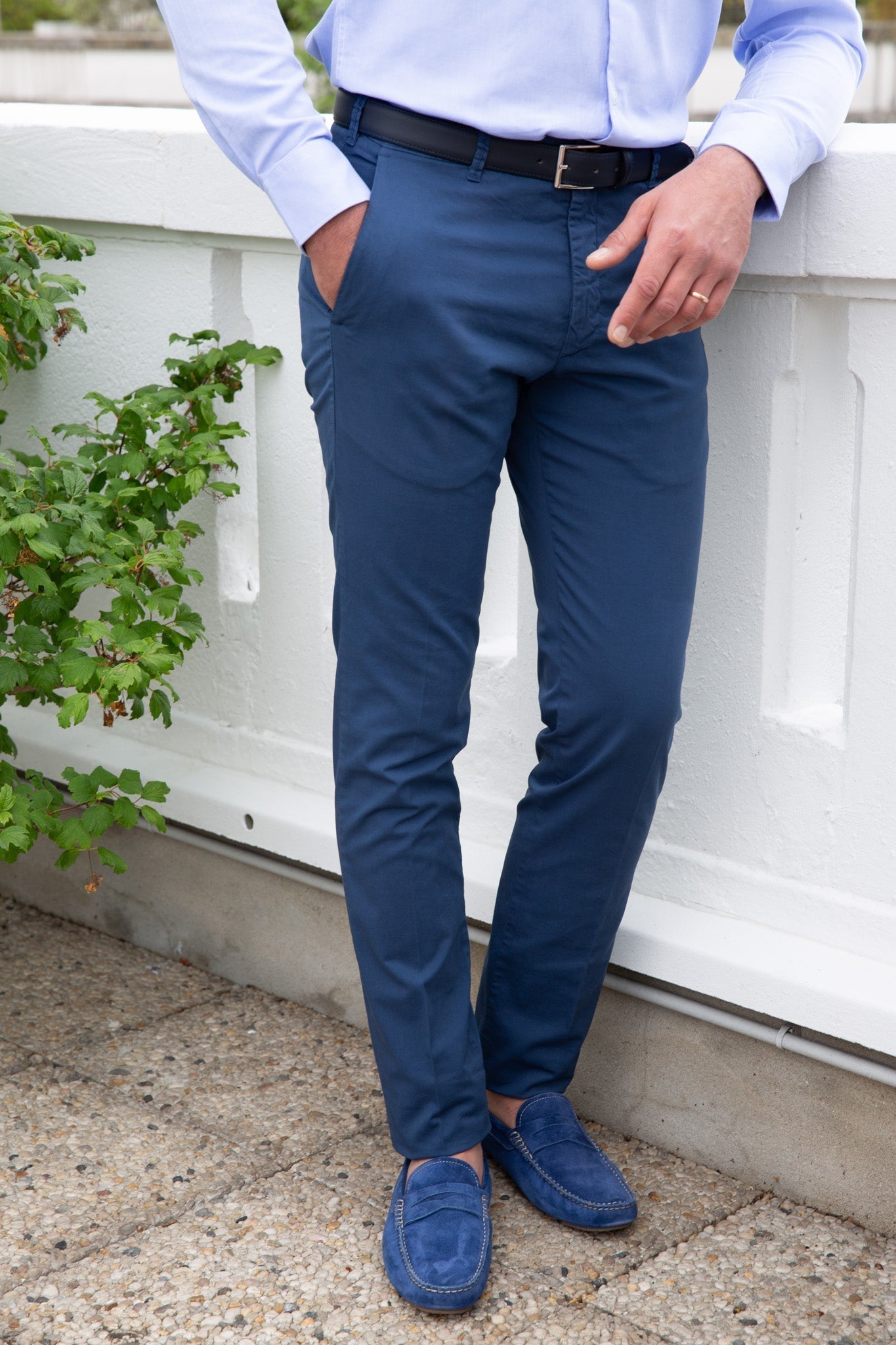 Pantalon d'été seanfit en coton stretch - Indigo-PANTALON HOMME-Curling-Paris