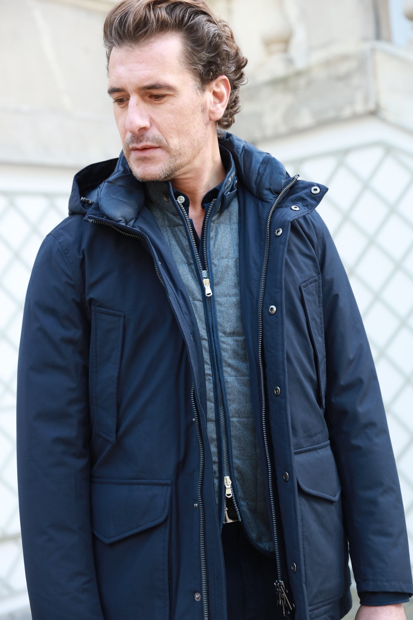 Parka Loan - Marine-MANTEAU HOMME-Curling-Paris