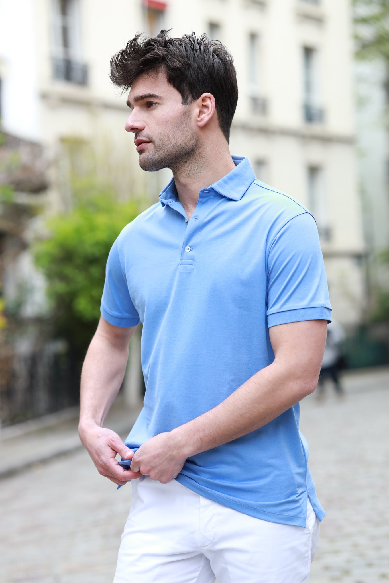 Polo Jack en jersey de coton - Azur-POLO HOMME-Curling-Paris