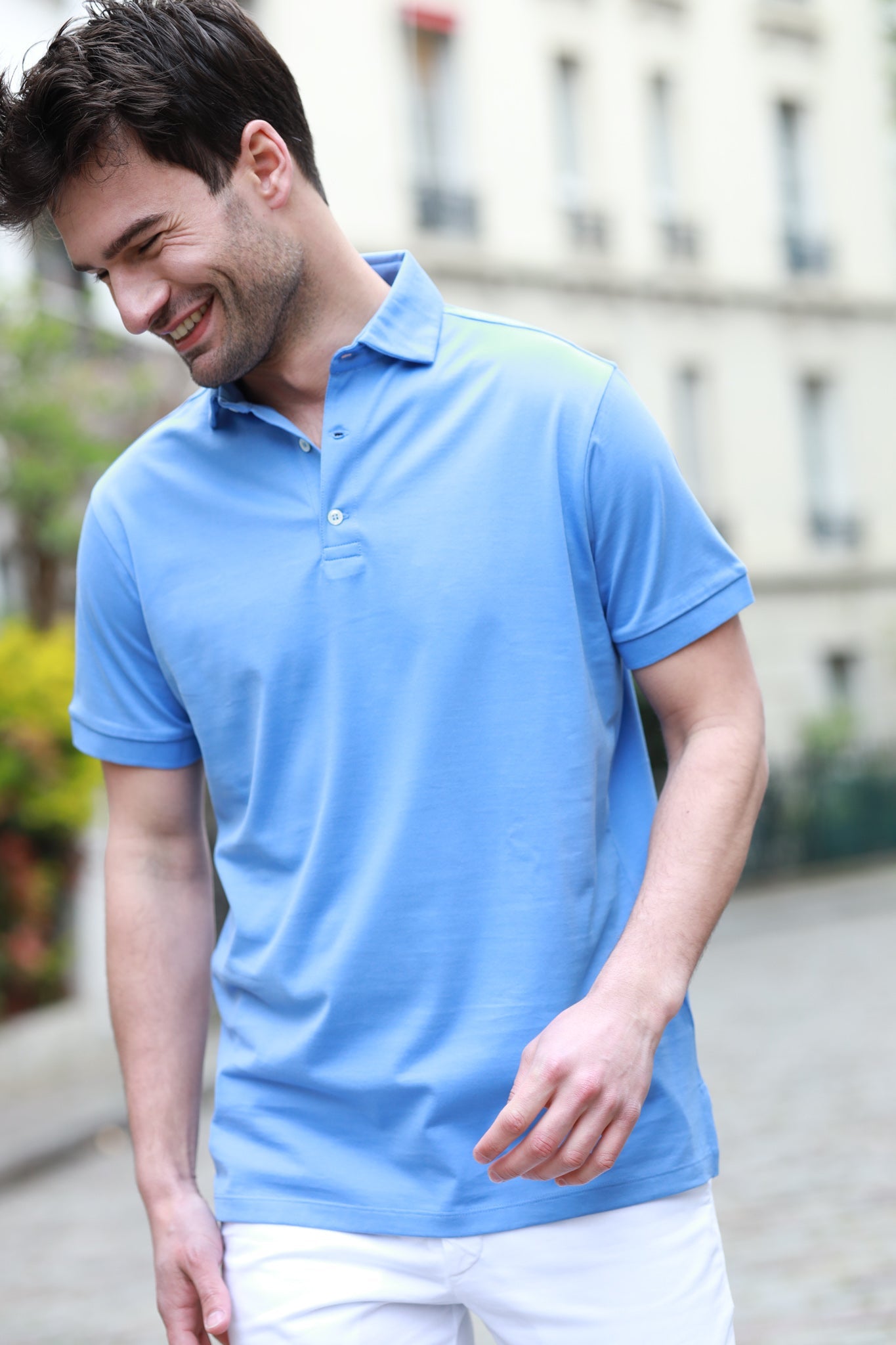 Polo Jack en jersey de coton - Azur-POLO HOMME-Curling-Paris