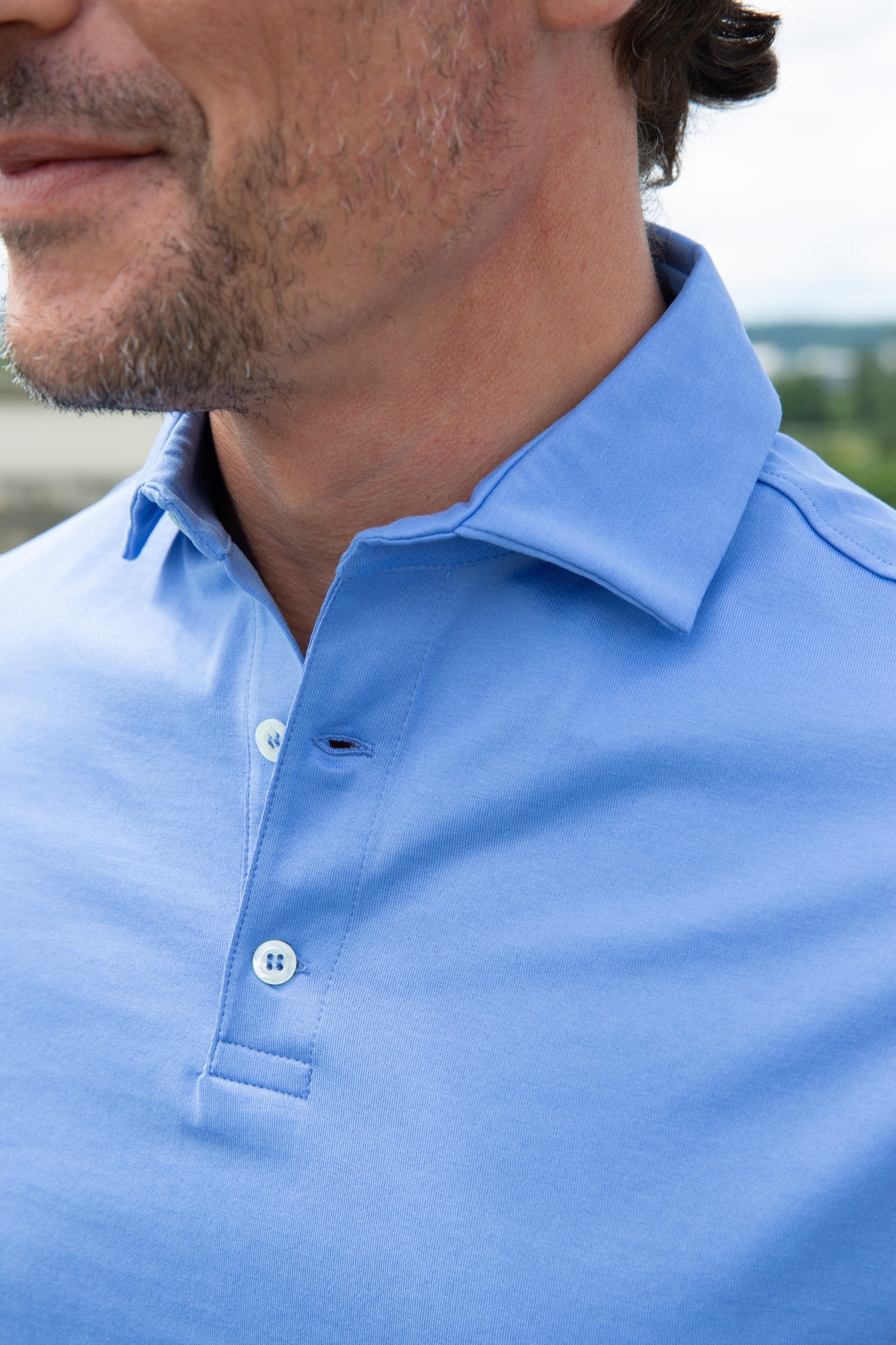 Polo Jack en jersey de coton - Azur-POLO HOMME-Curling-Paris