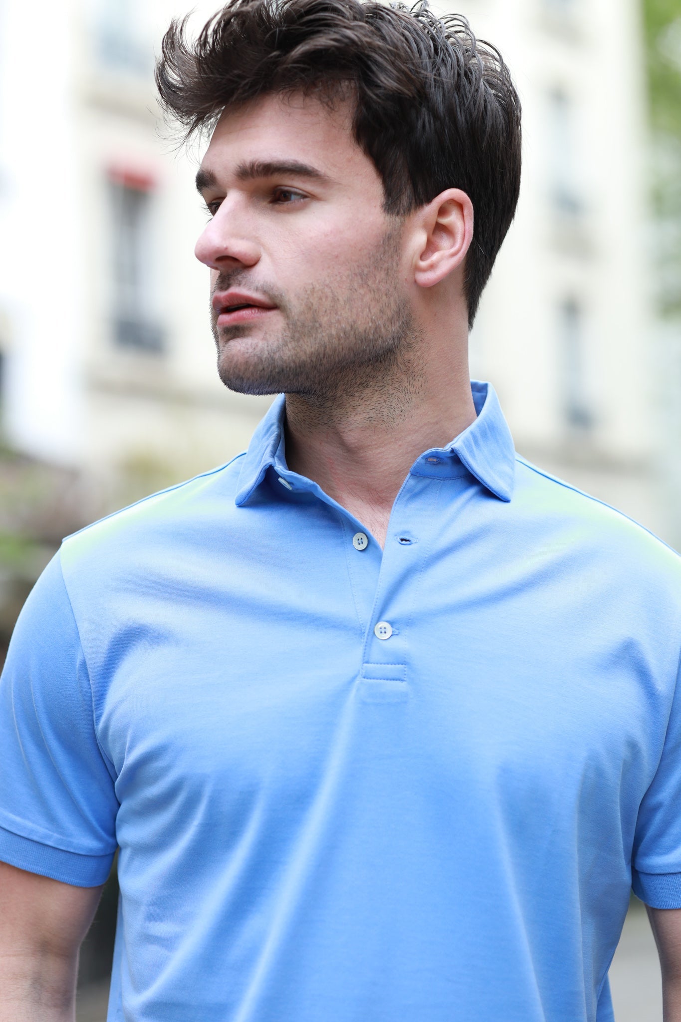 Polo Jack en jersey de coton - Azur-POLO HOMME-Curling-Paris