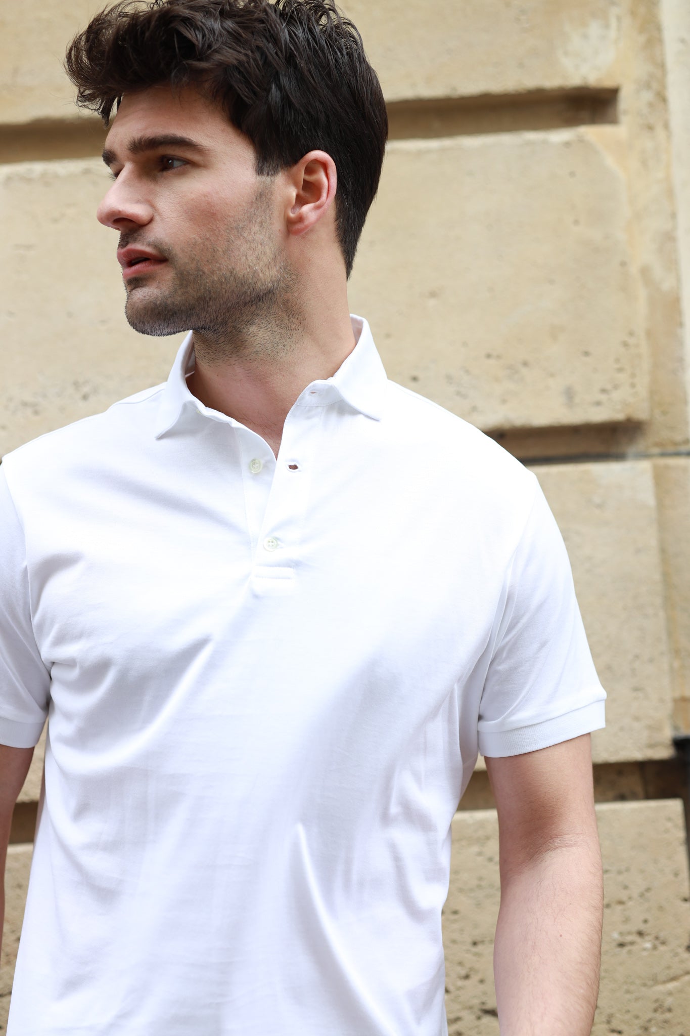 Polo Jack en jersey de coton - Blanc-POLO HOMME-Curling-Paris
