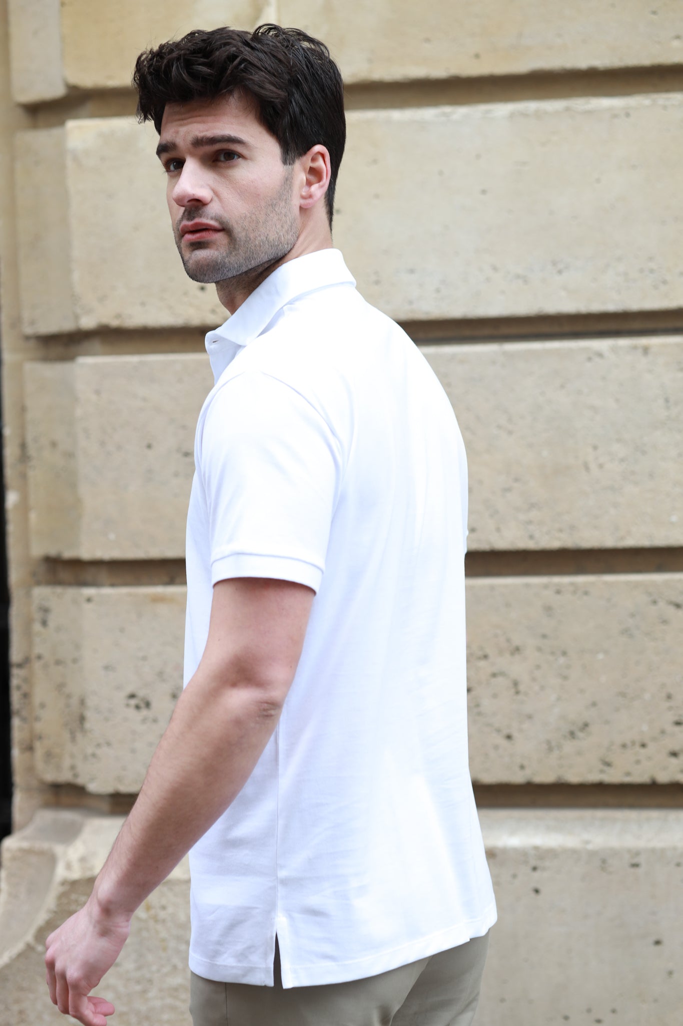 Polo Jack en jersey de coton - Blanc-POLO HOMME-Curling-Paris