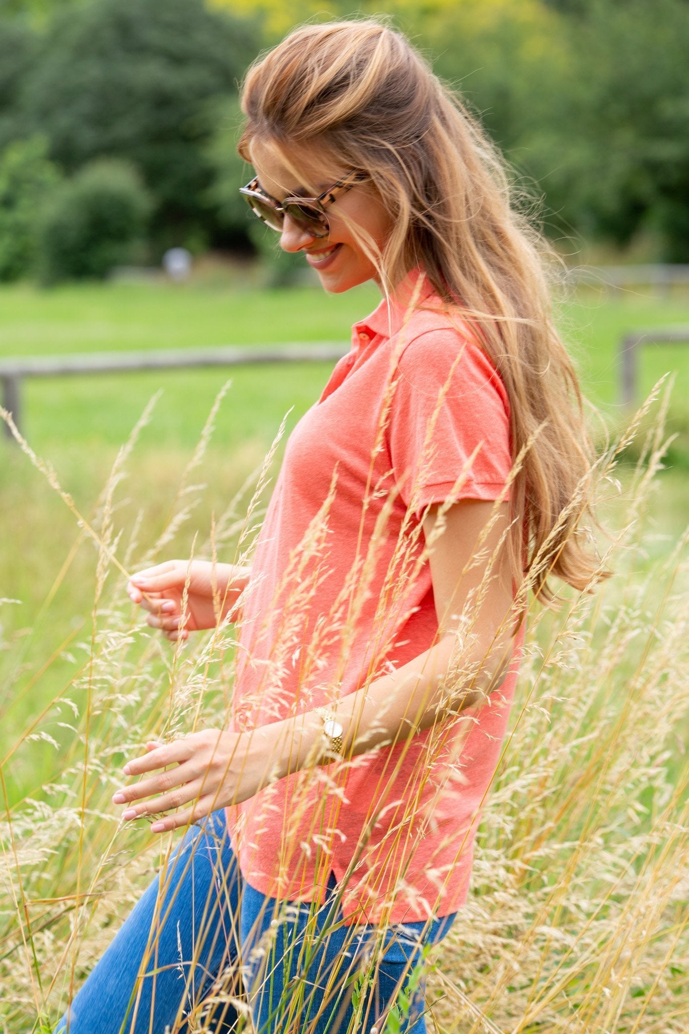 Polo en lin avec boutons nacre-T-SHIRT FEMME-Curling-Paris