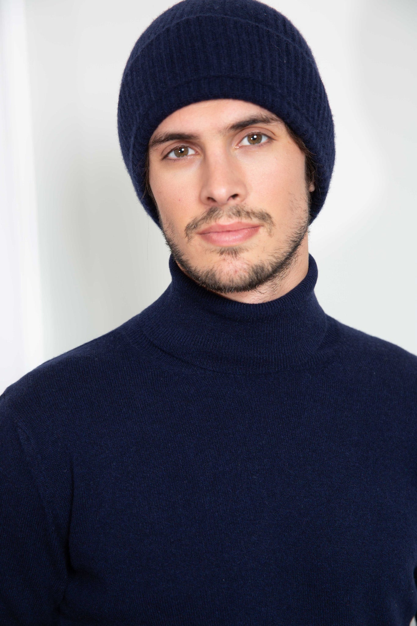 Pull col roulé en cachemire - Marine-PULL HOMME-Curling-Paris