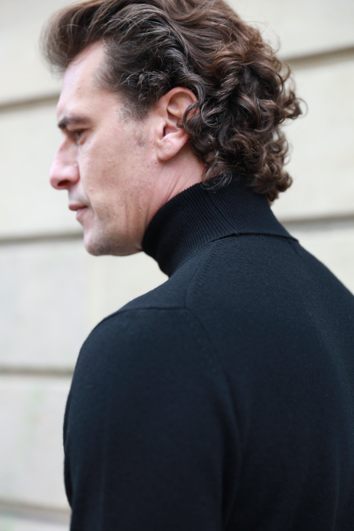 Pull col roulé en cachemire - Noir-PULL HOMME-Curling-Paris