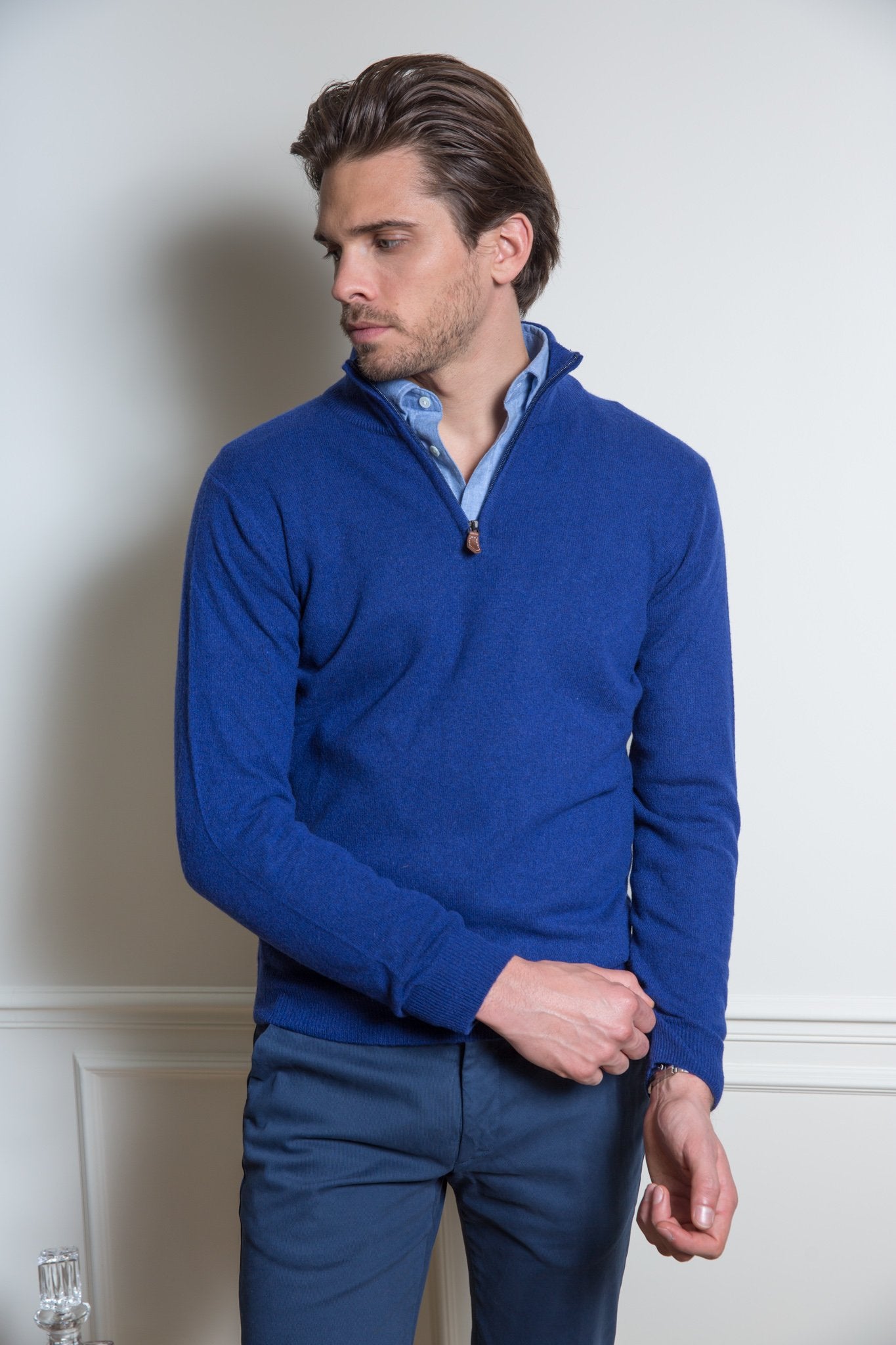 Pull col zippé Amar en cachemire-PULL HOMME-Curling-Paris