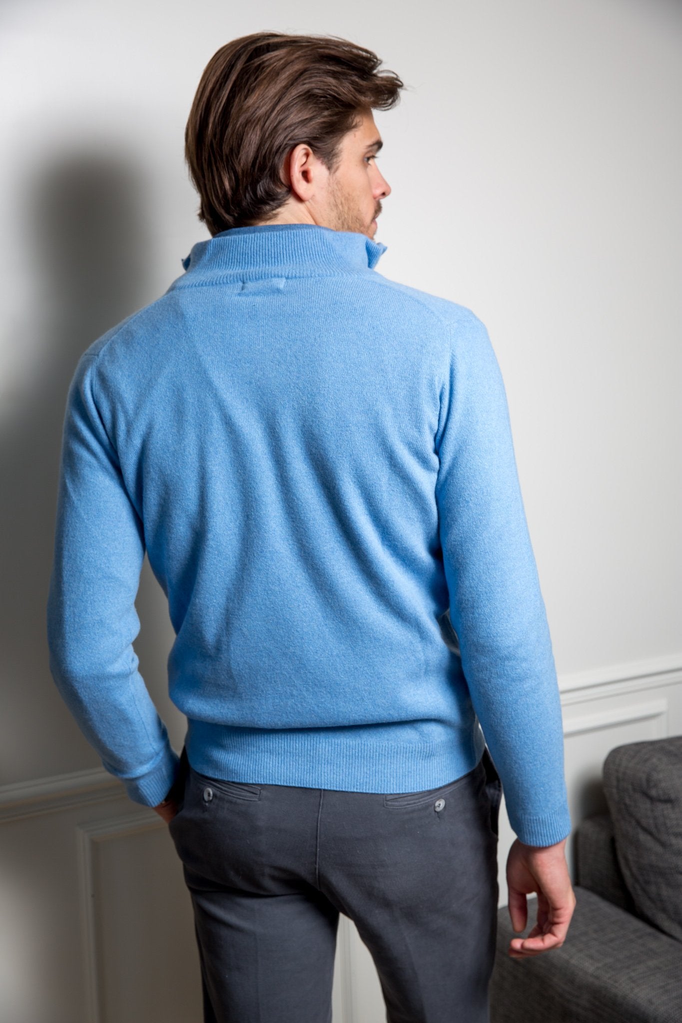 Pull col zippé Amar en cachemire-PULL HOMME-Curling-Paris