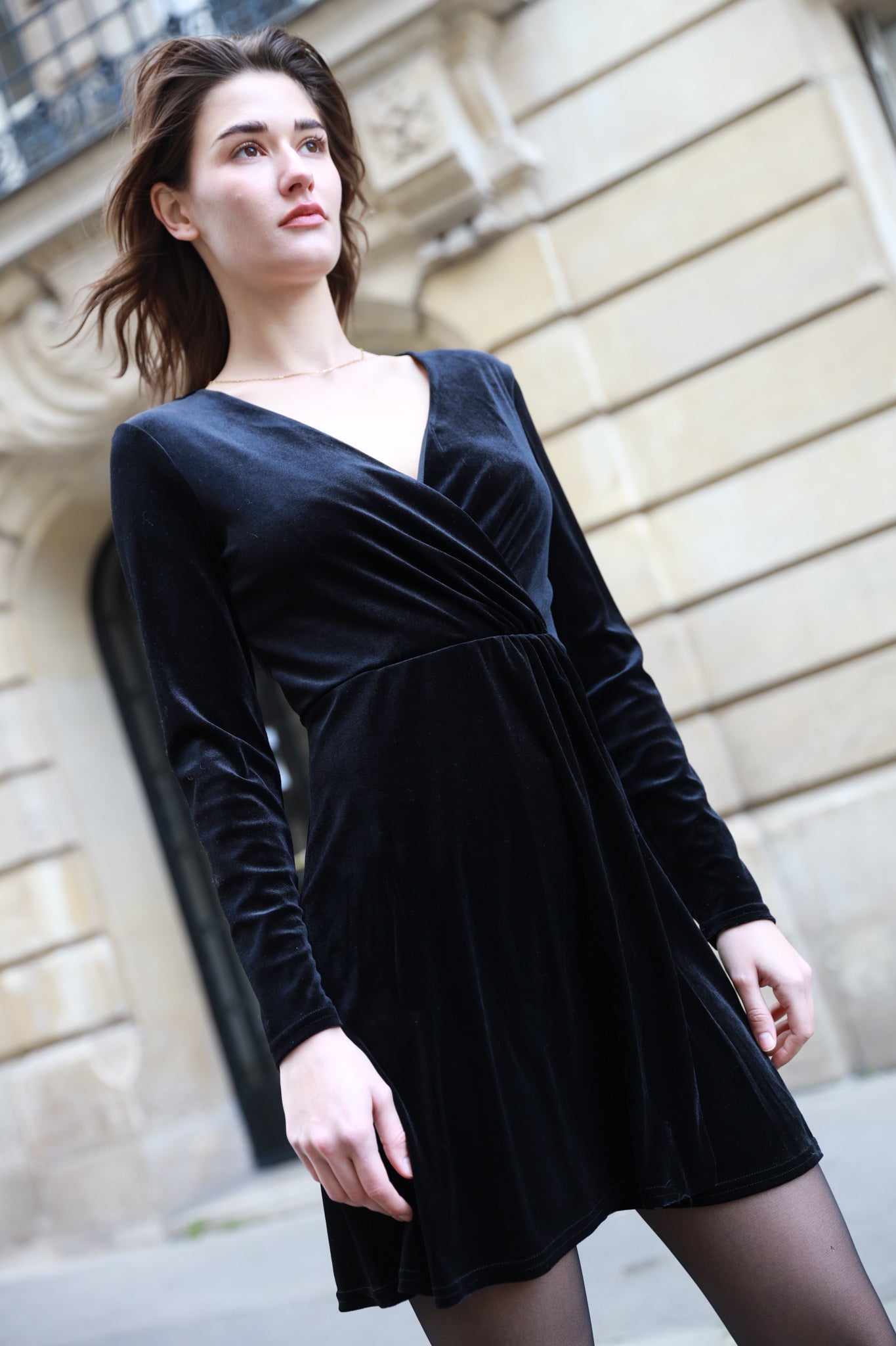 Robe Donna infroissable - Noir-ROBE FEMME-Curling-Paris