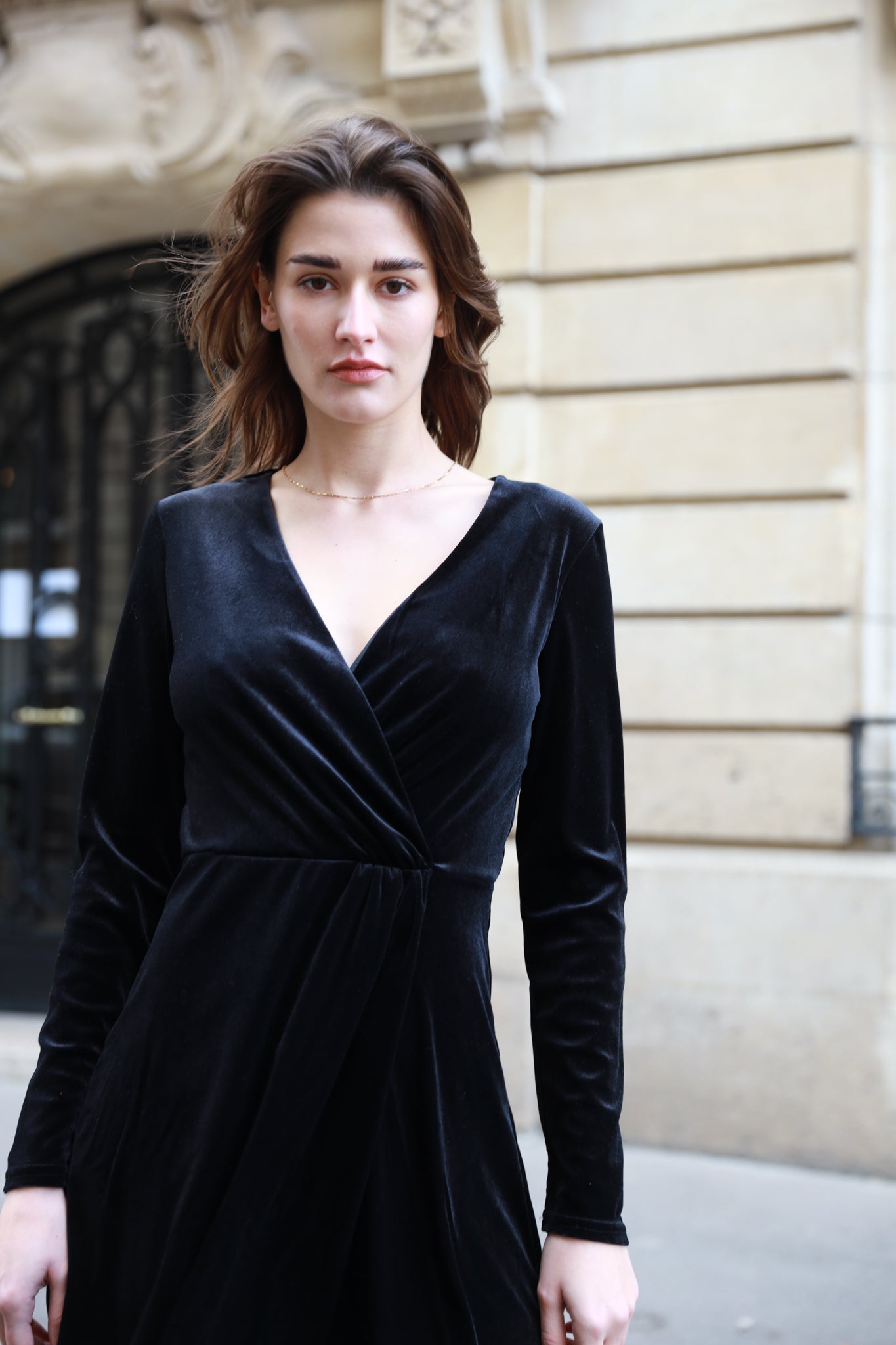 Robe Donna infroissable - Noir-ROBE FEMME-Curling-Paris