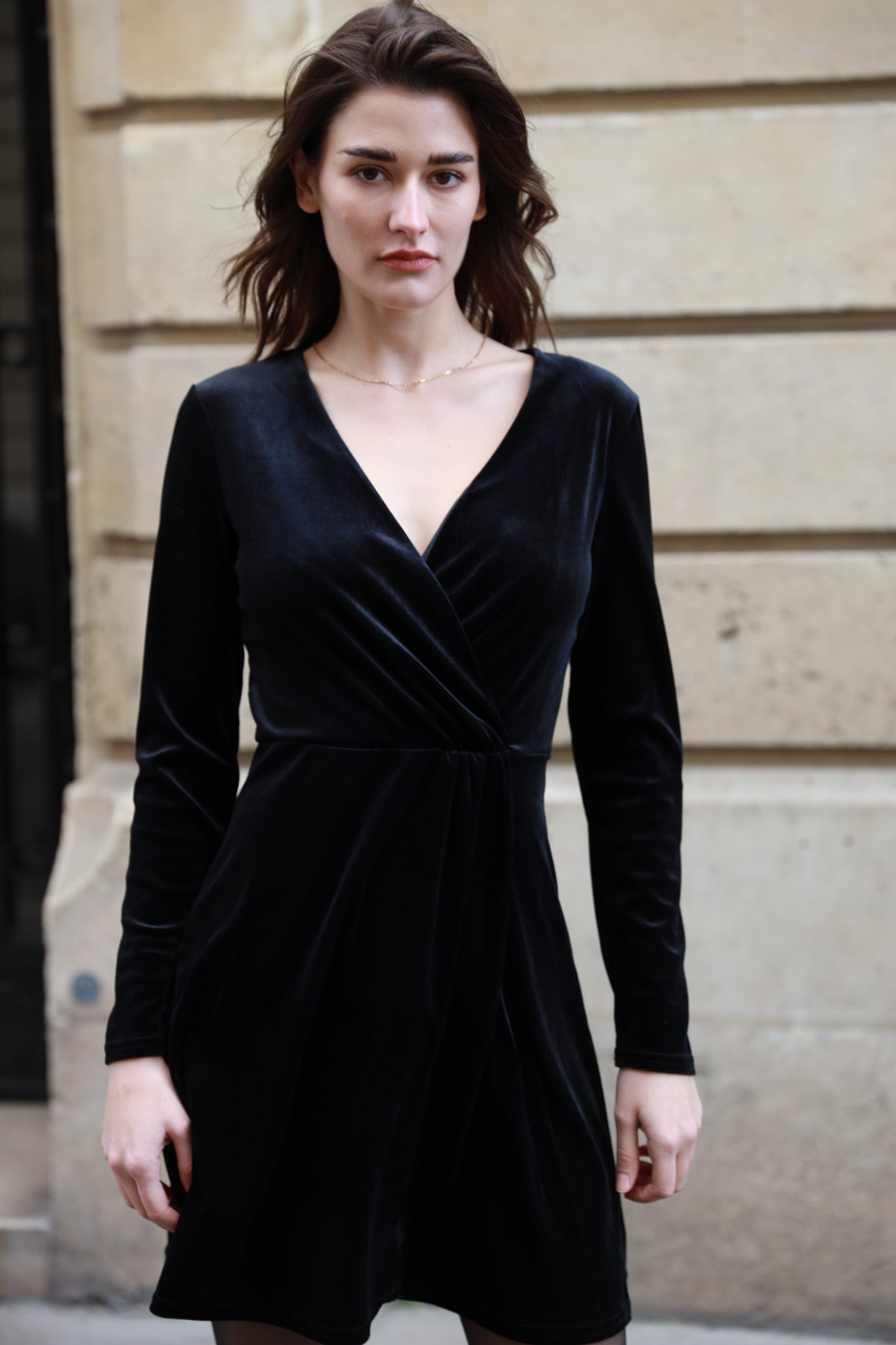 Robe Donna infroissable - Noir-ROBE FEMME-Curling-Paris