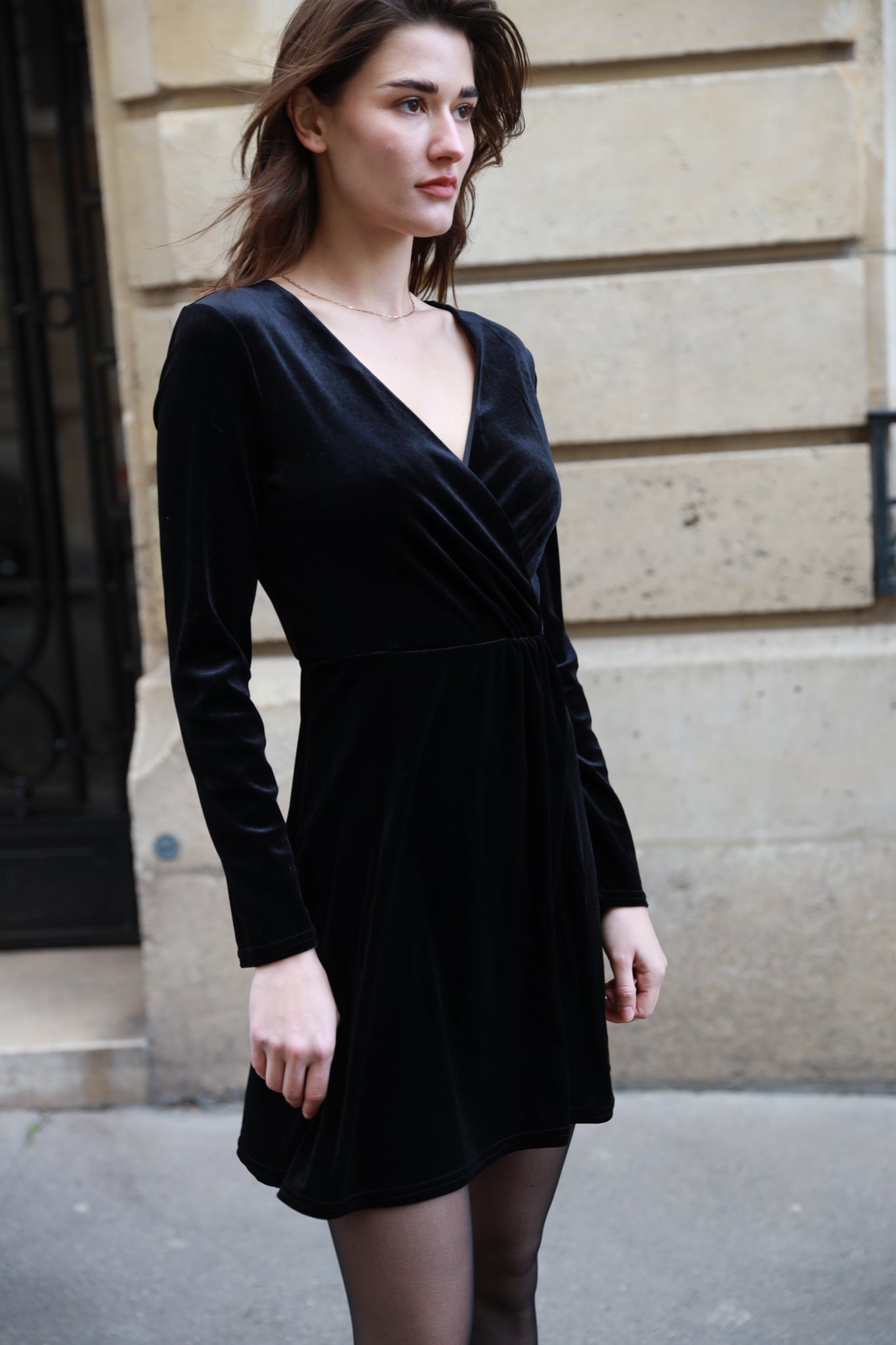 Robe Donna infroissable - Noir-ROBE FEMME-Curling-Paris