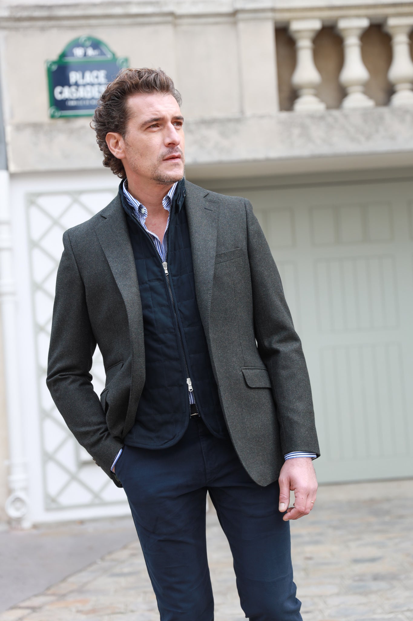 Veste Goal pure laine - Kaki-VESTE BLAZER HOMME-Curling-Paris