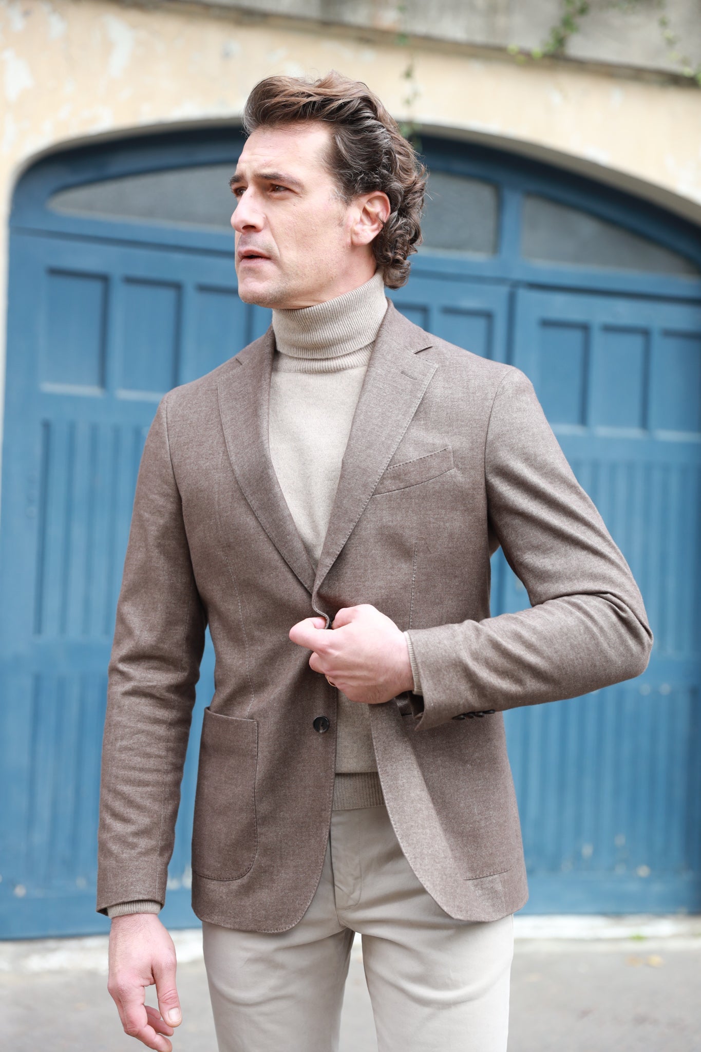 Veste Gostev en coton d'hiver - Mushroom-VESTE BLAZER HOMME-Curling-Paris