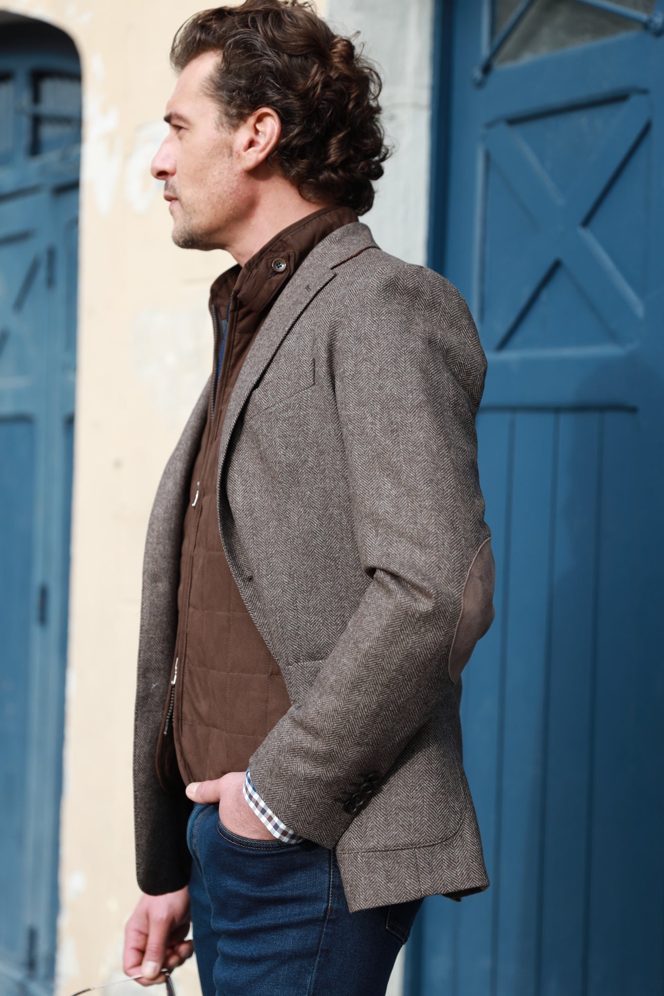 Veste blazer sales marron homme