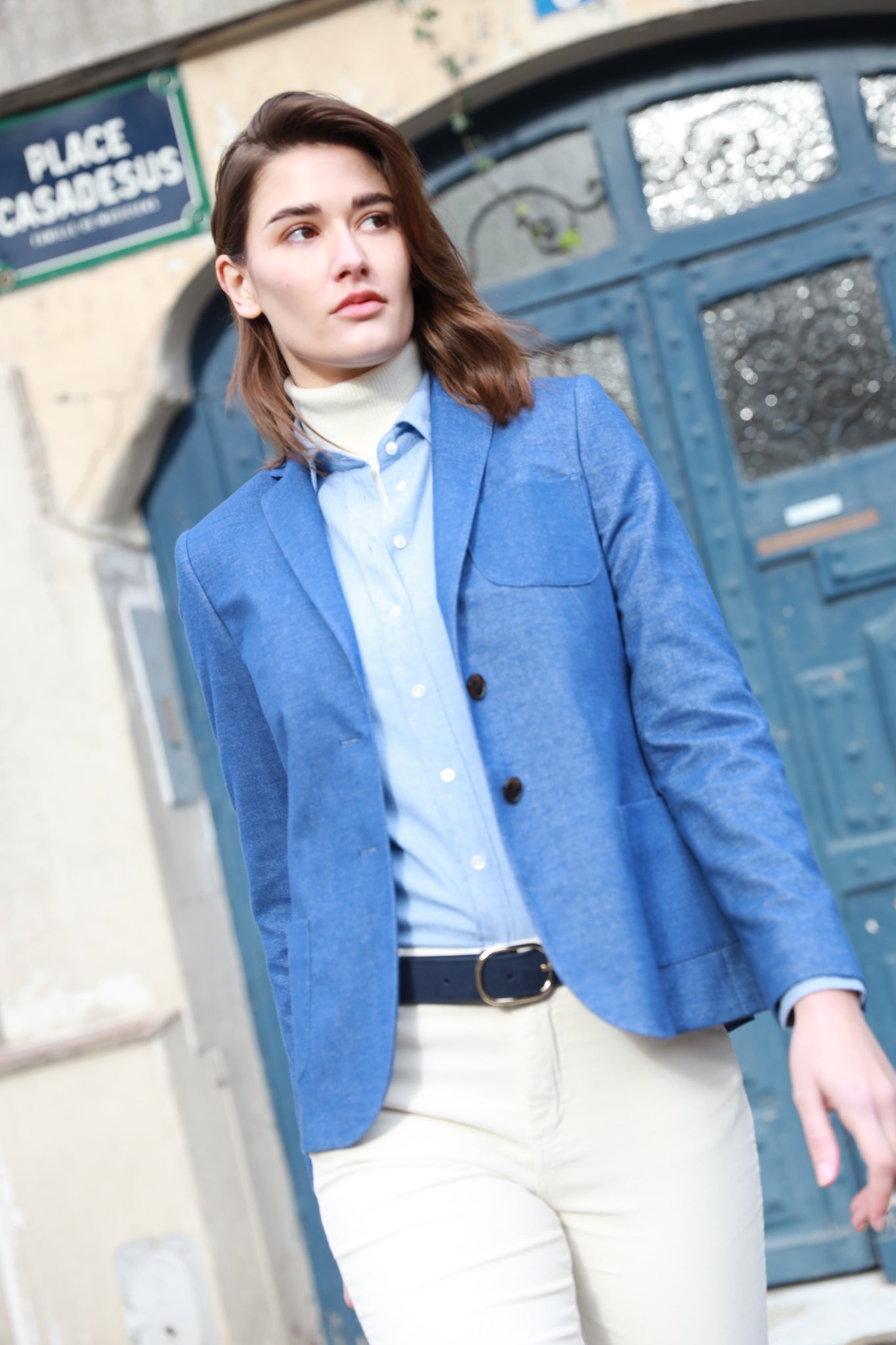 Veste Lucie en coton stretch - Jeans-VESTE BLAZER FEMME-Curling-Paris