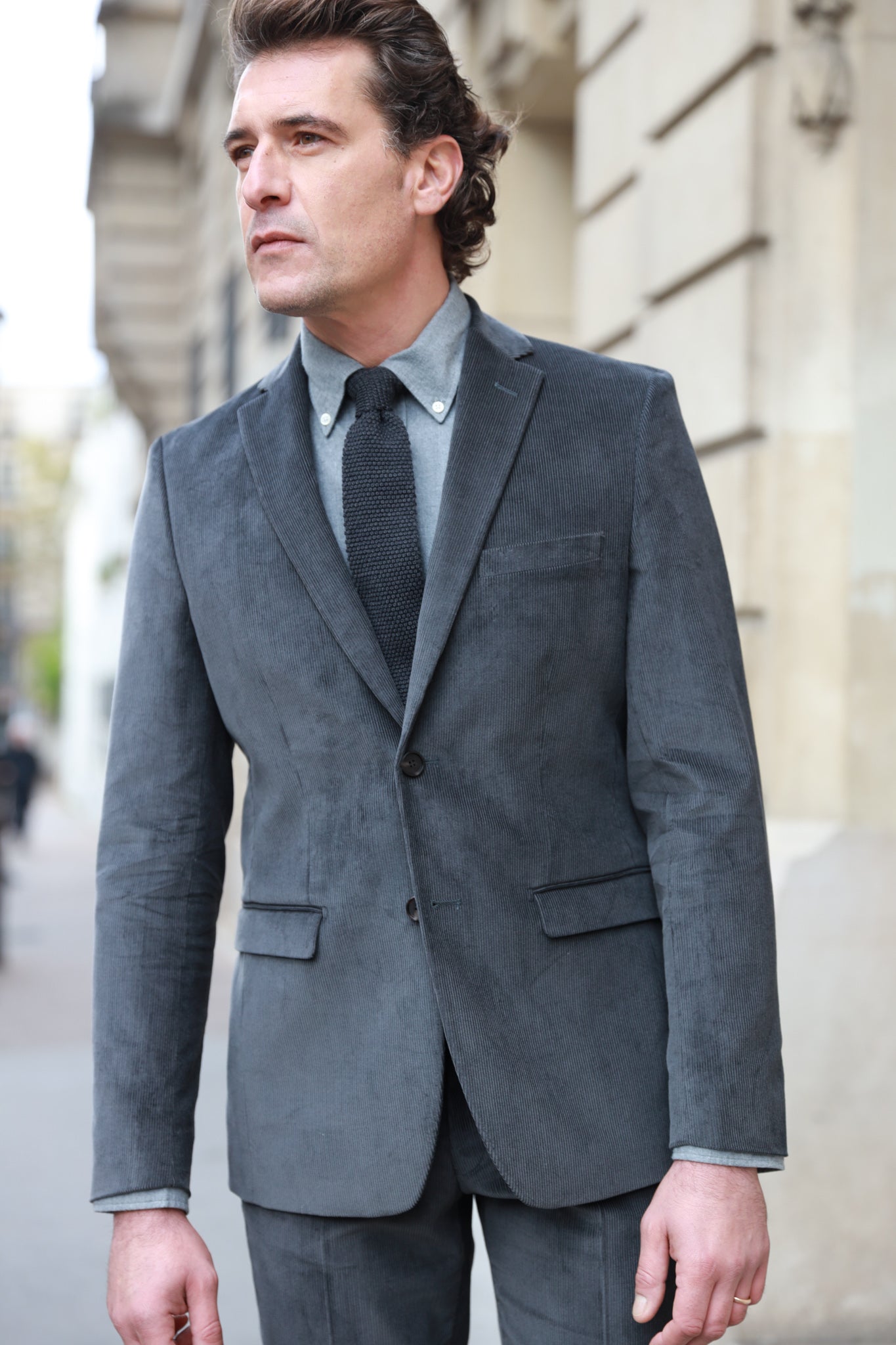 Veste Steven en velours côtelé - Gris anthracite-VESTE BLAZER HOMME-Curling-Paris