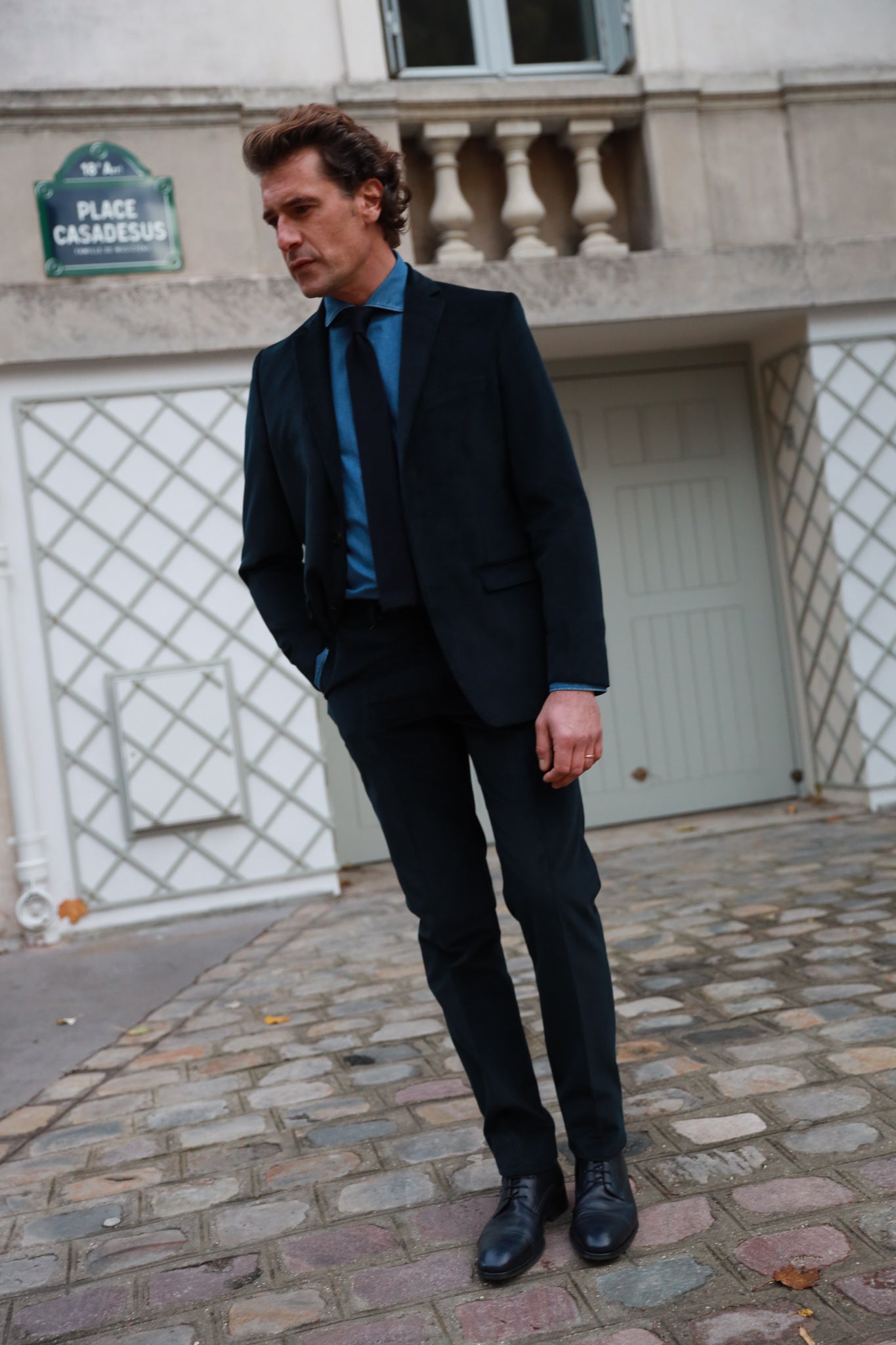 Veste Steven en velours côtelé - Marine-VESTE BLAZER HOMME-Curling-Paris