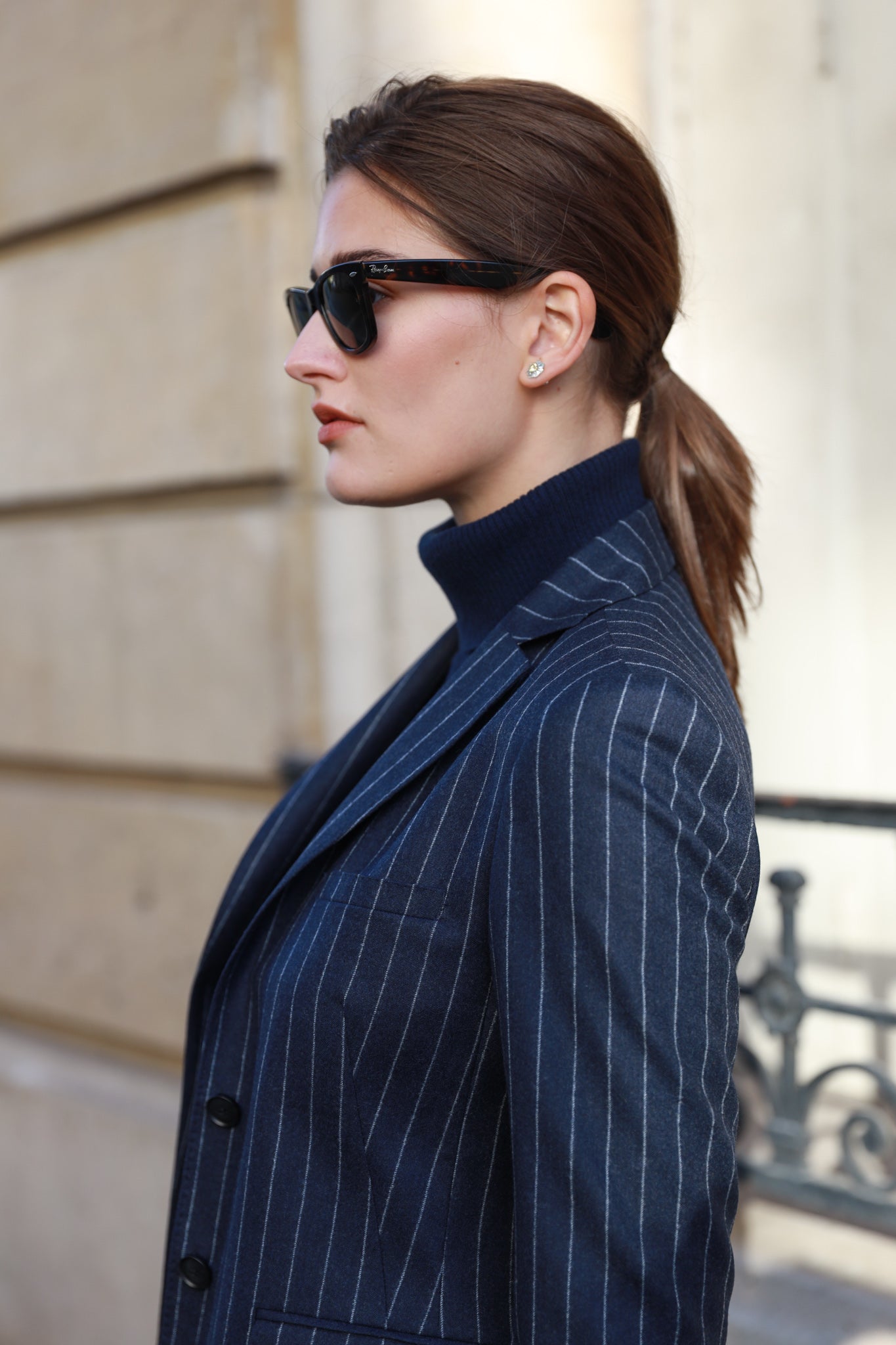Veste Vesnove en flanelle - Rayure Marine-VESTE BLAZER FEMME-Curling-Paris