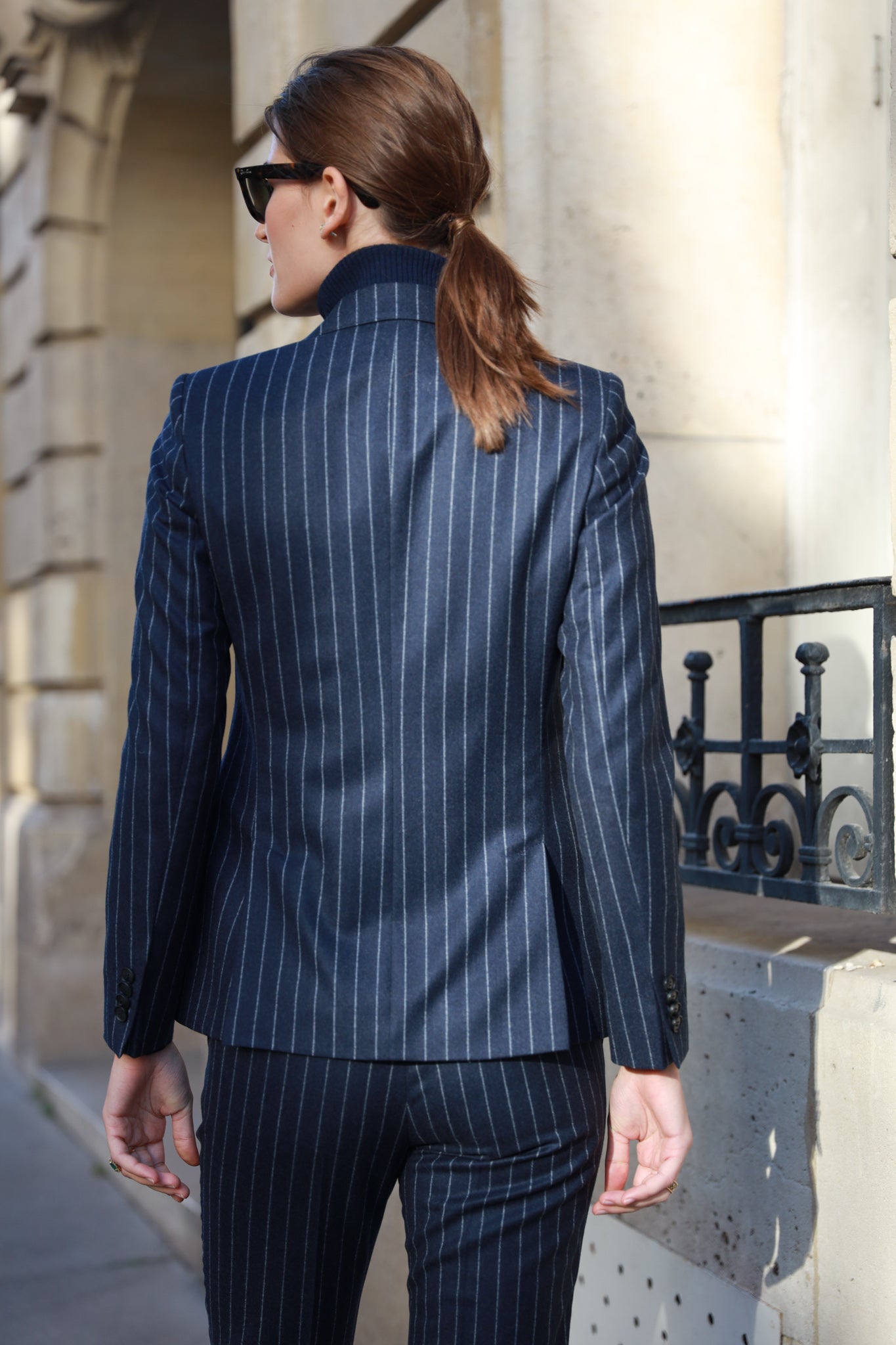 Veste Vesnove en flanelle - Rayure Marine-VESTE BLAZER FEMME-Curling-Paris