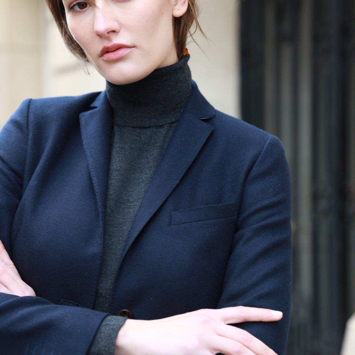 Victory jacket in virgin wool Navy